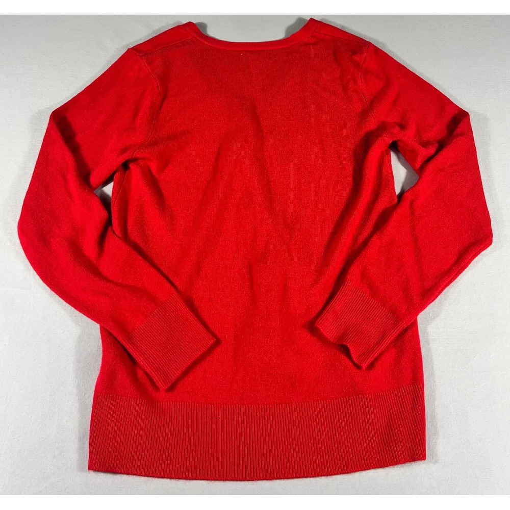 Croft & Barrow Womens Red V-Neck Button Front Long Sleeve Knit Cardigan Size S - Picture 9 of 11